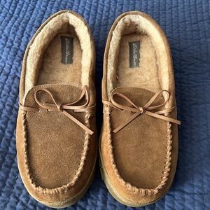 Mens moccasin style slippers.